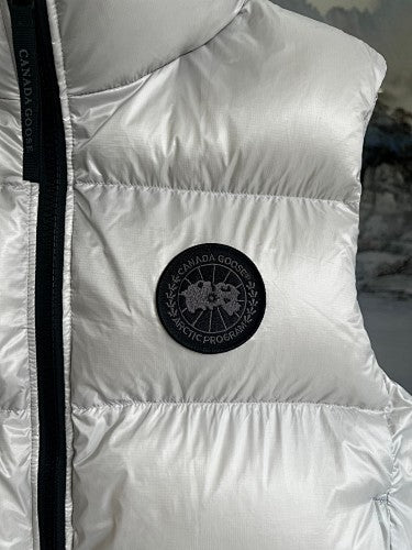 Canada Goose Puffer Vest in White with Glossy Finish