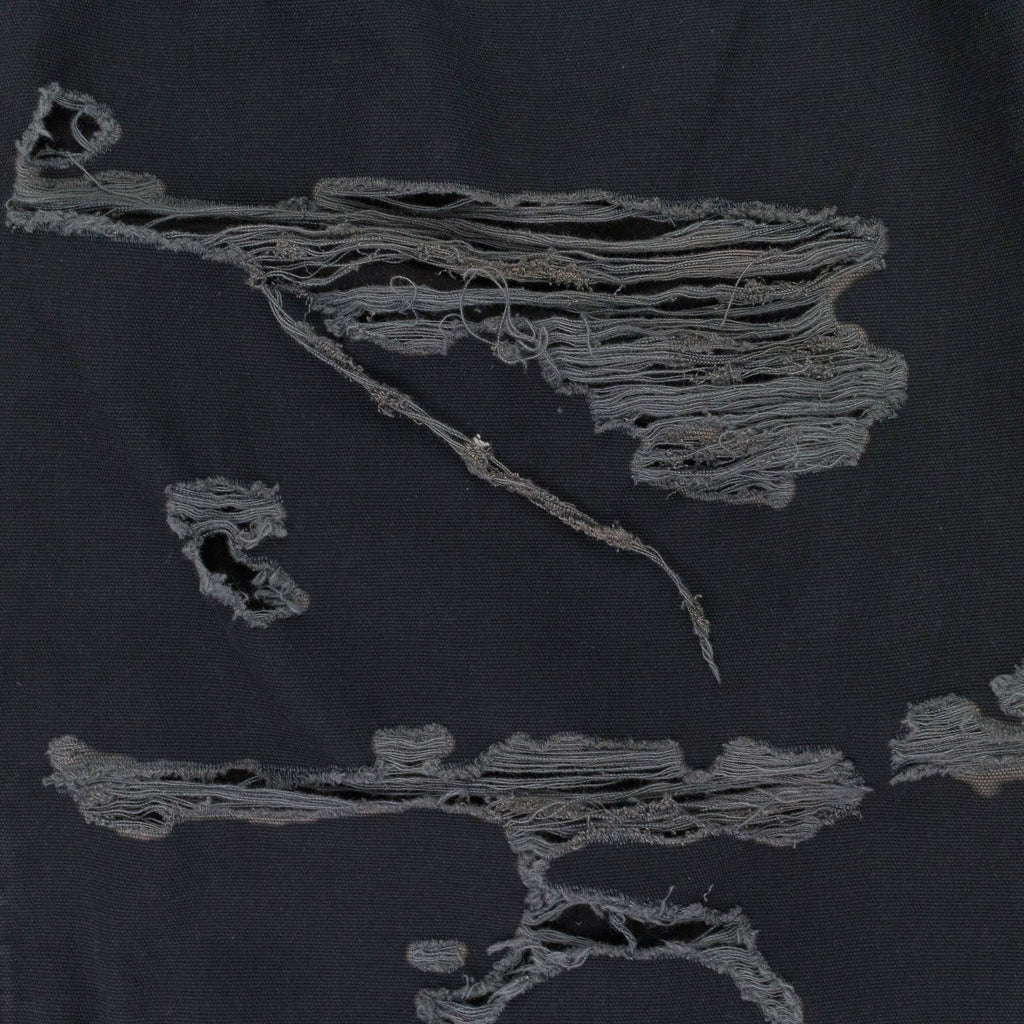BLACK DISTRESSED PATCH WORK SWEATPANTS
