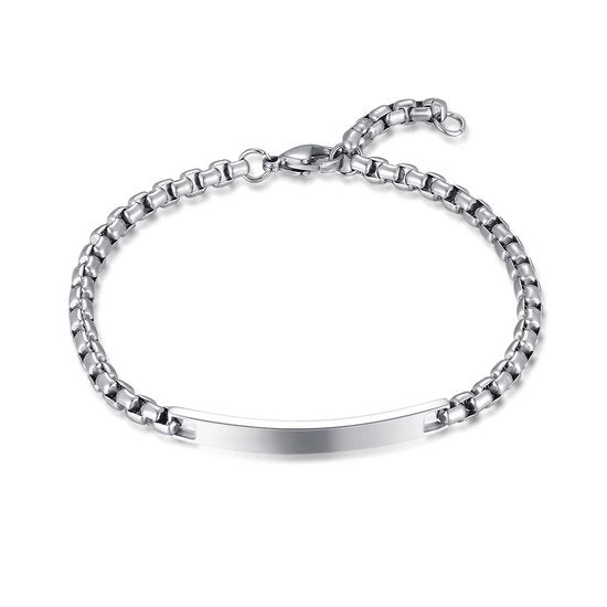 Orva — Stainless Steel Bracelet, Rectangular Links, 21cm