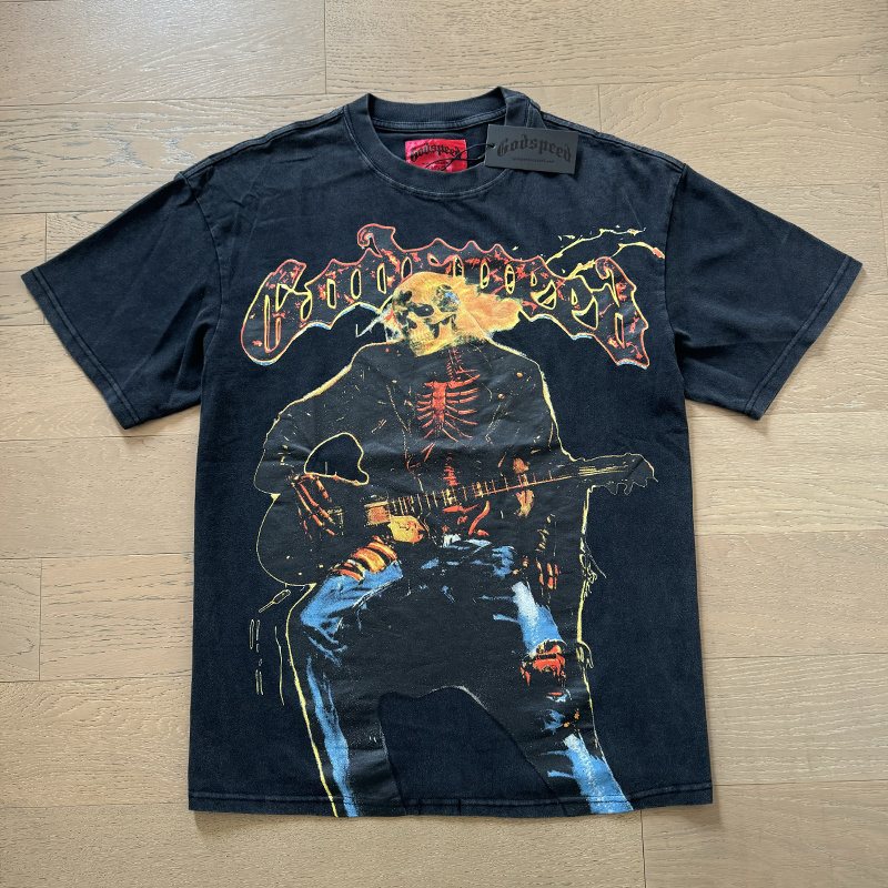 Godspeed Skeleton Guitar Graphic T-Shirt