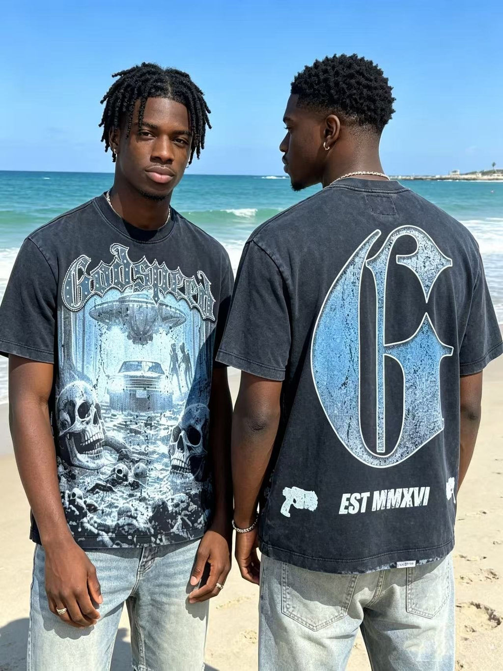 Godspeed Washed Black EST MMXXVI Graphic T-Shirt