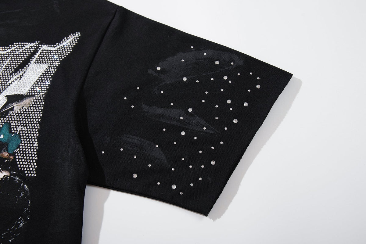 BKYS Revival Rhinestone Portrait Graphic T-Shirt