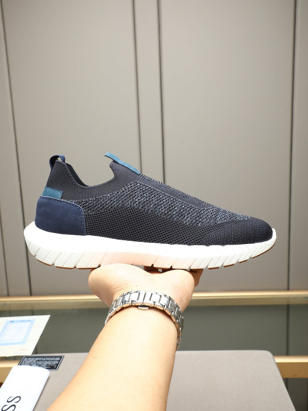 Hugo Boss Textured Slip-On Sneakers