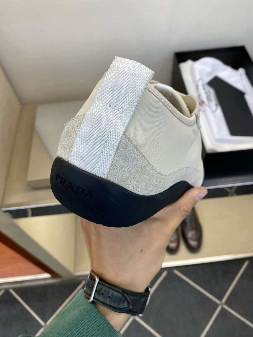 Prada Men's Low-Top Sneakers - Lace-Up Closure